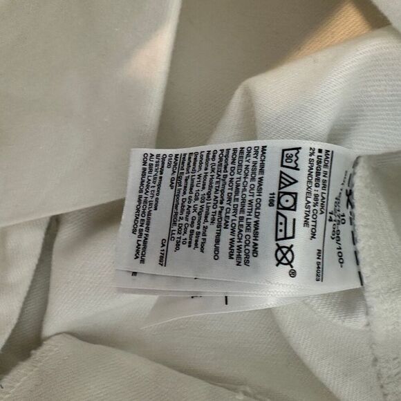 GAP White 4” high rise belted jean shorts - Picture 6 of 7